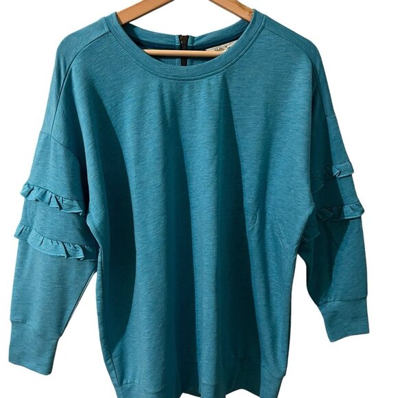Matilda Jane Wonderment Our Song Sweatshirt Size XS Ruffle French Terry Crew - Picture 4 of 9